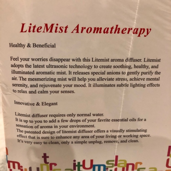 NWT - LiteMist Aromatherapy Diffuser - Picture 6 of 10